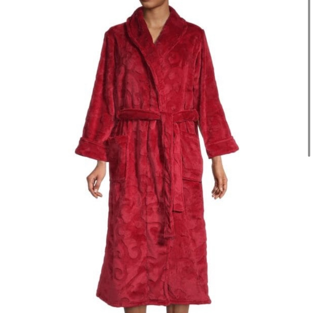 Natori Plush Bath Robe Red - image 1